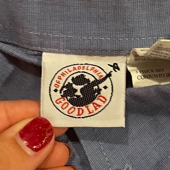 Good Lad Boys Button Up Shirt Collared Long Sleeve Blue Size 5 - Picture 2 of 3